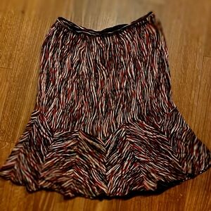 Gorgeous Alfani Vtg Silk Patterned Gored Midi Skirt 6/8
